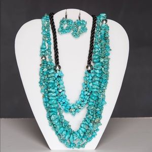 Turquoise layered handcrafted necklace
